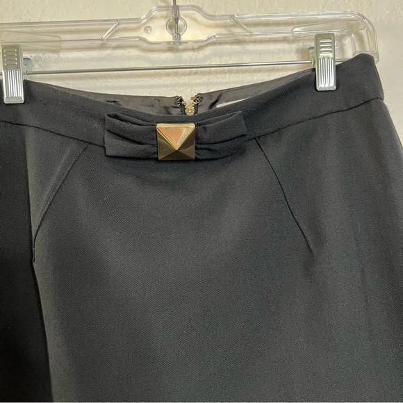 Kate Spade Skirt Women 4 Wool Blend Career Lined Gold Studded Bow Mini B18 - Picture 2 of 8